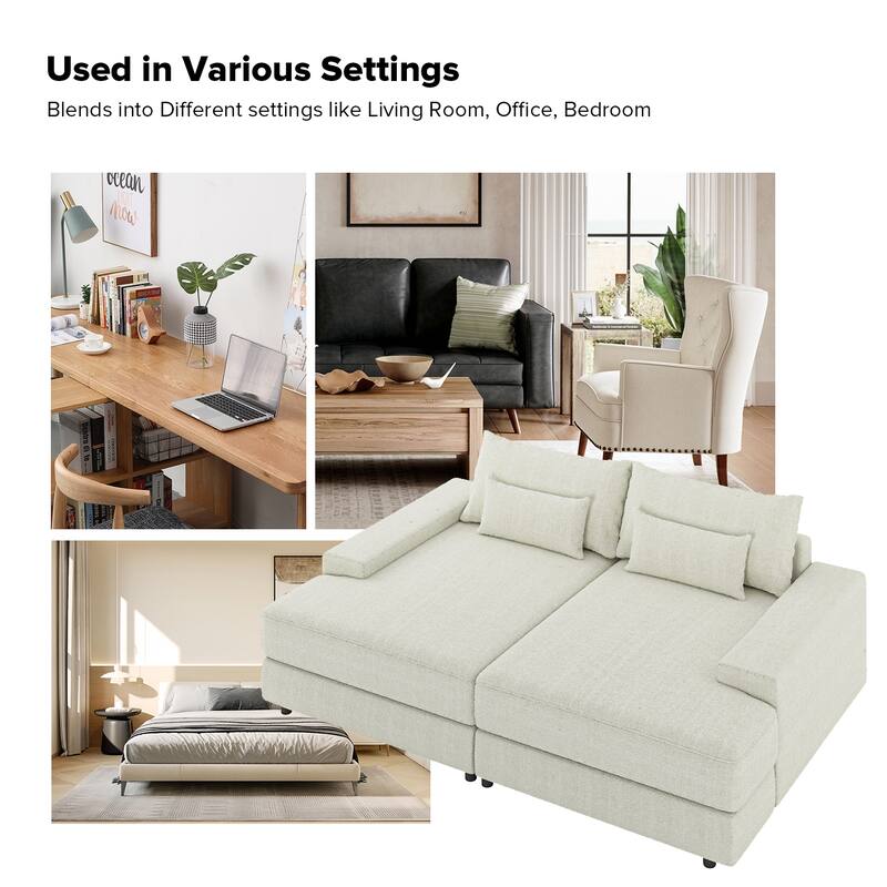 Conradus Modren Oversize 57" Deep Square Arm Sofa by HULALA HOME