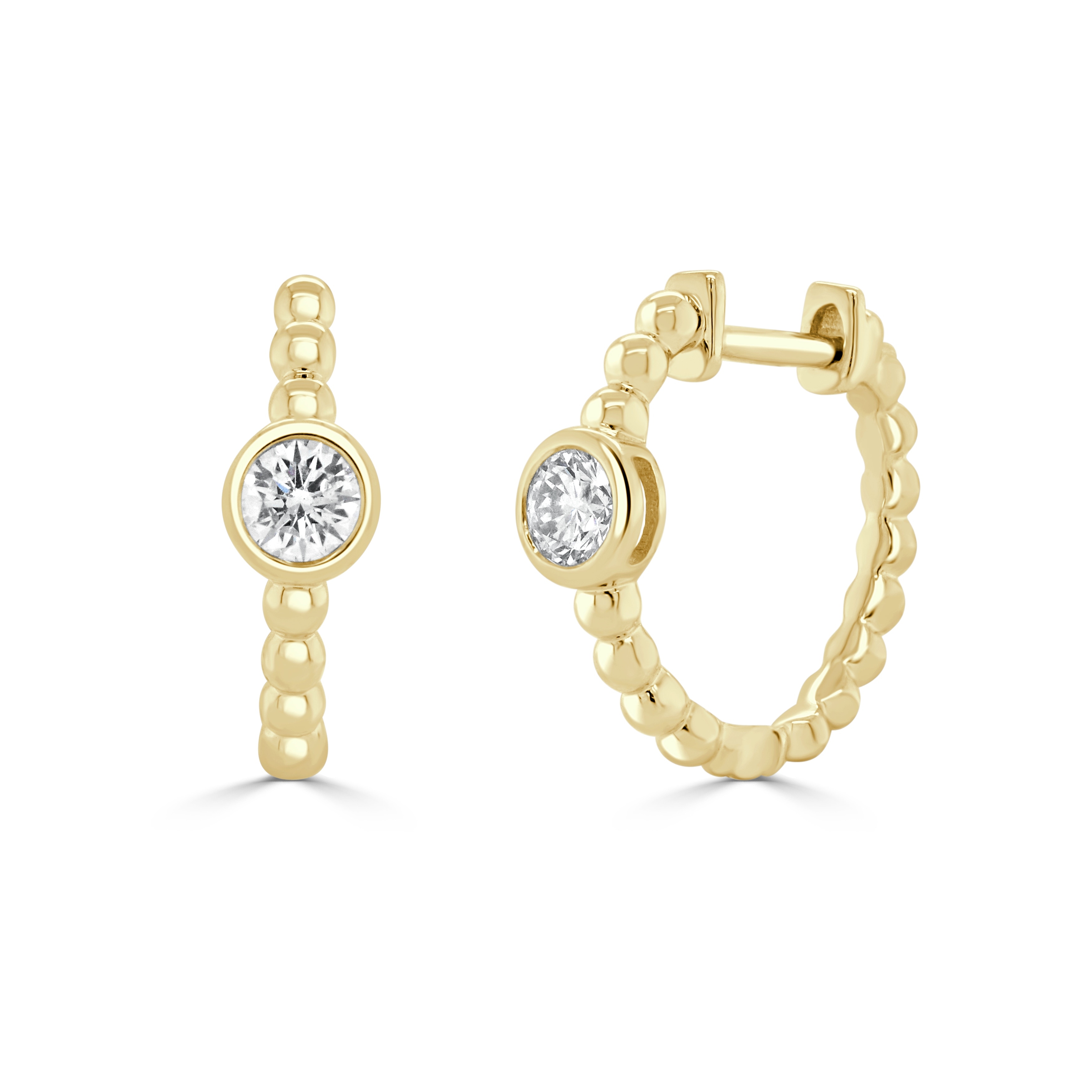 Joelle Collection 14K Yellow Gold Round Diamond Earrings