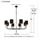 preview thumbnail 9 of 7, Lockery 8-Light Matte Black Chandelier