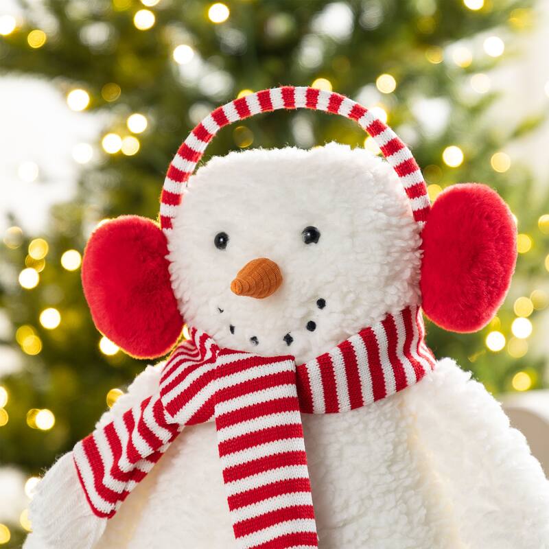 Glitzhome Fabric Christmas Yeti Snowman Highland Cow Shelf Sitters or Standing Figurines Decor