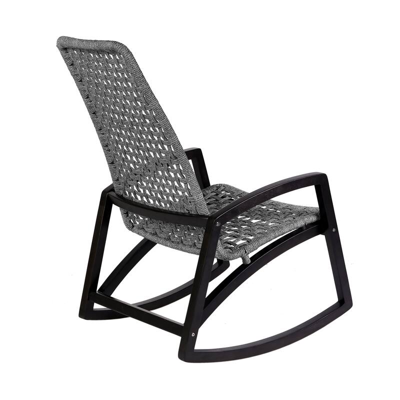 Sequoia Rope & Solid Eucalyptus Wood Indoor / Outdoor Rocking Chair