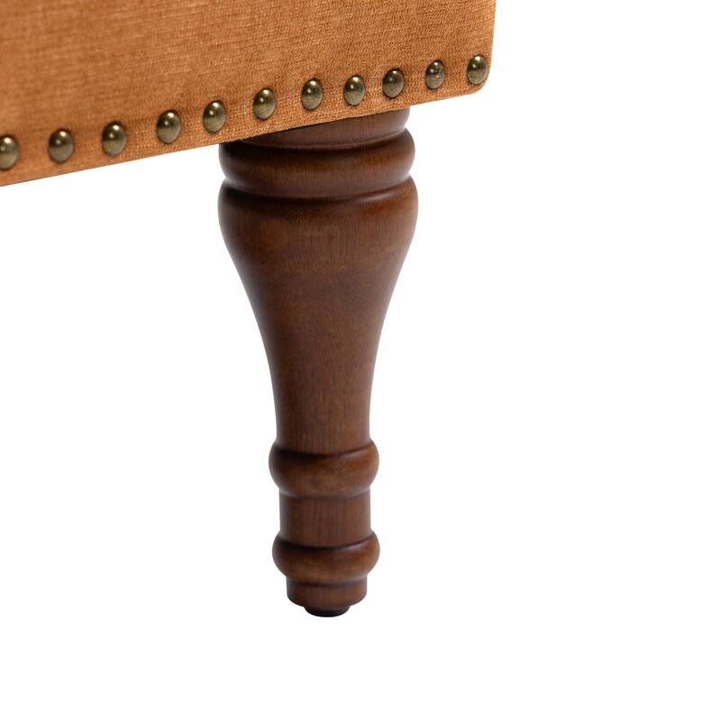 Accent Chair.Nailhead Trim Armchair for Living Room,Comfy Chenille Club Sofa Chair,Springs Cushions & Wood Legs