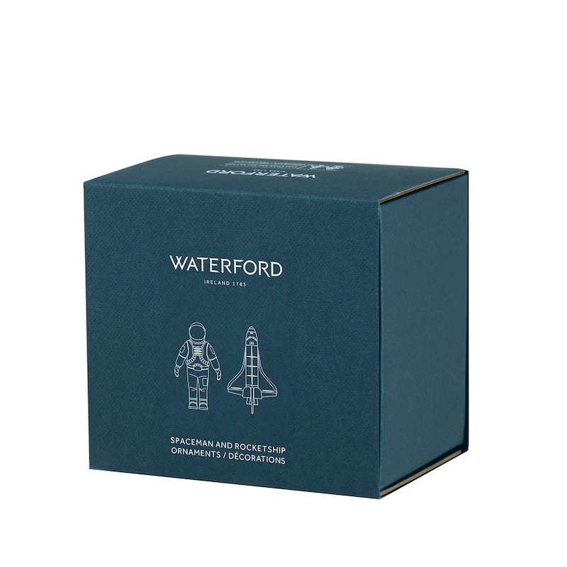 Waterford Christmas Spaceman & Rocket Golden Ornament Set