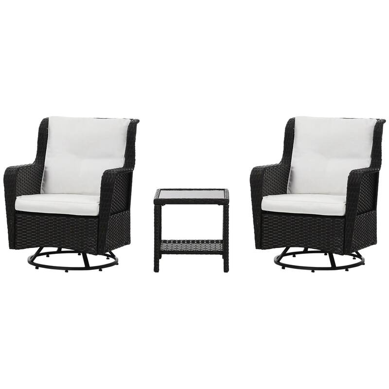 360° Rotation, Rocking Patio Bistro Set, Outdoor Porch Furniture