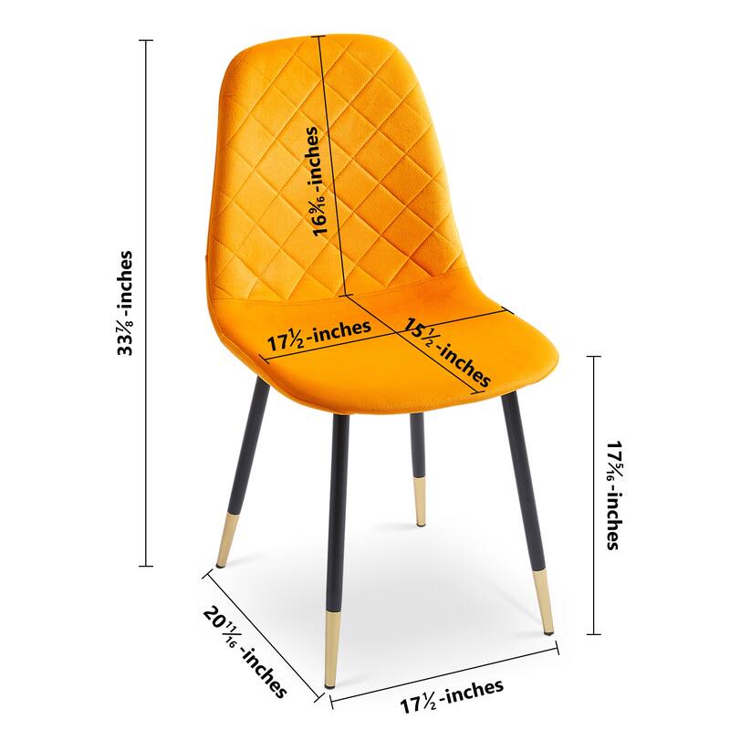 Tufted Accent Chairs with Golden Color Metal Legs