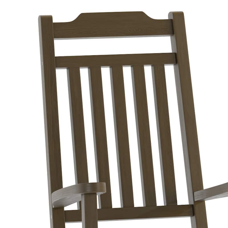 All-Weather Rocking Chair in Faux Wood - Patio and Backyard Furniture
