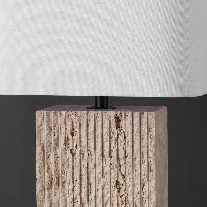 SAFAVIEH Couture Henry Travertine Table Lamp - 12"W x 12"D x 22"H