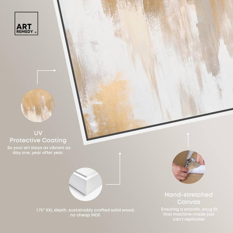 Soft Grey Glam Gold Canvas by Art Remedy