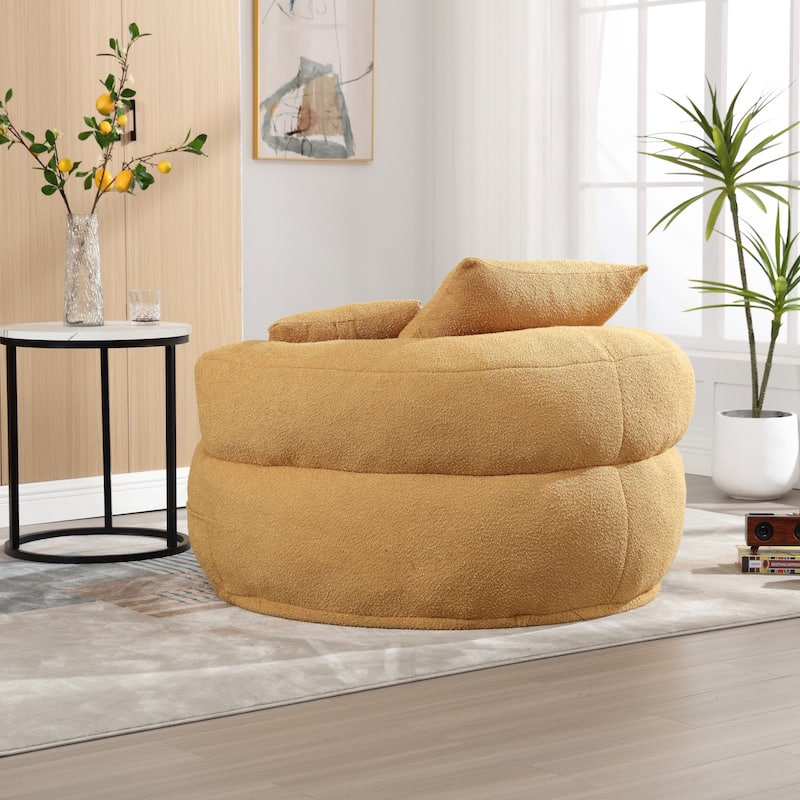 Chenille Sponge Single Sofa, Oversized Round Accent Chair Sleeper Couch Chaise Lounges for Living Room Bedroom Projection Room