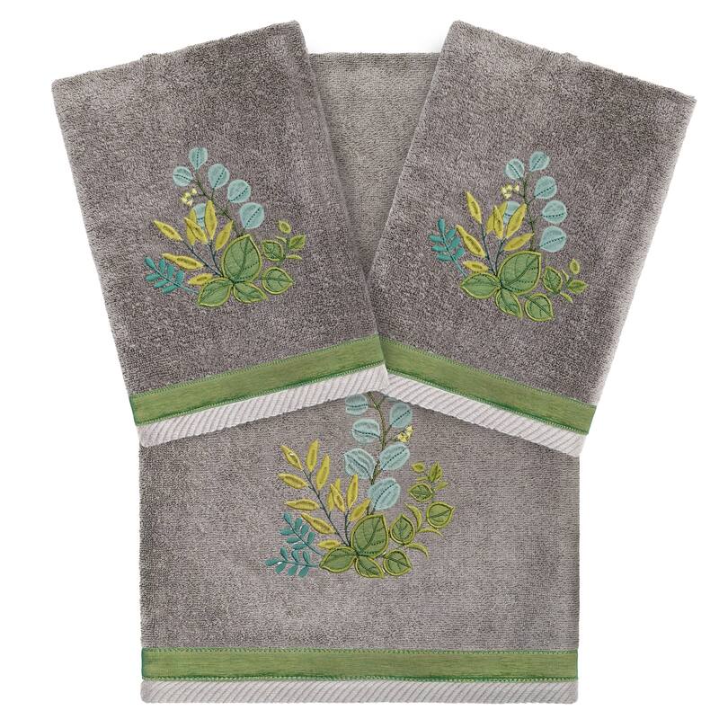Authentic Hotel and Spa Turkish Cotton Botanica 3PC Towel Set - Charcoal