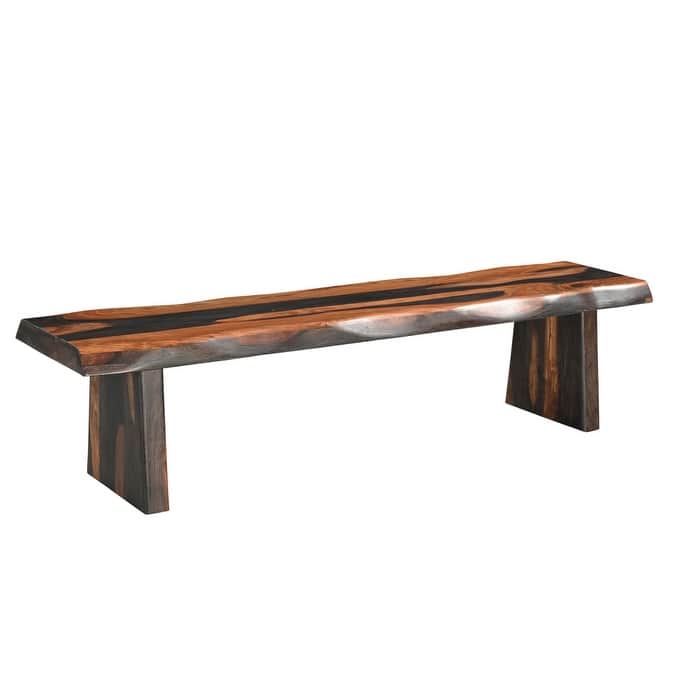 HomeRoots 75" Brown Solid Wood Live Edge Dining Bench - 75.00 in. x 18.00 in. x 18.00 in.
