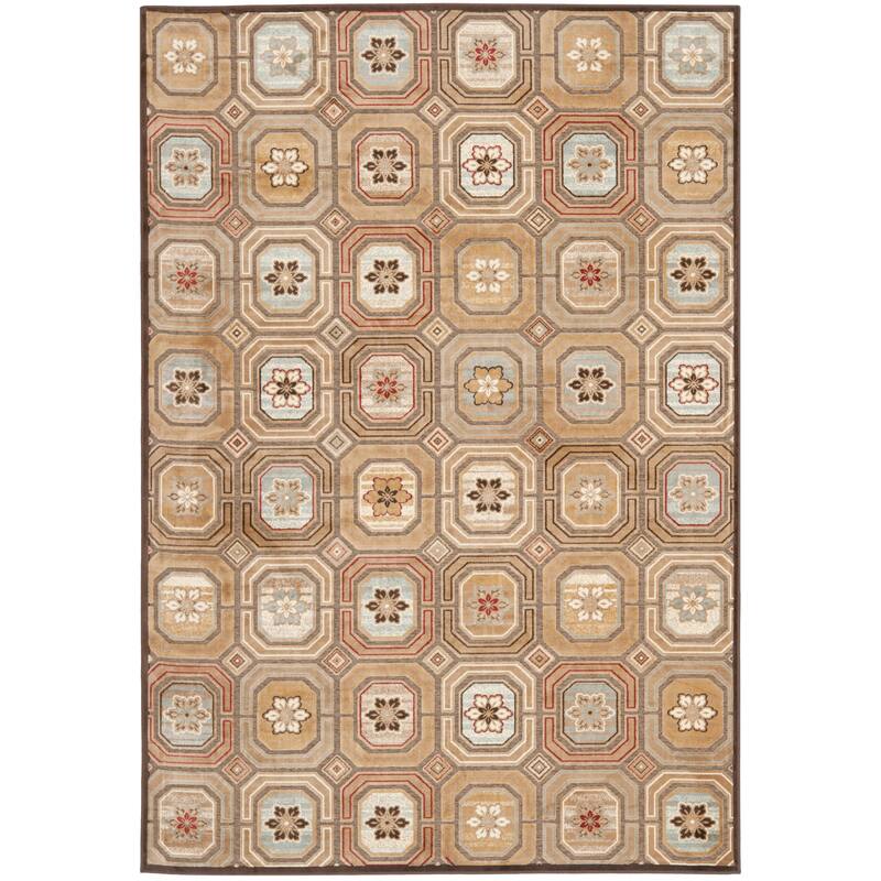 SAFAVIEH Paradise Gerga Modern Viscose Rug - 5'3" x 7'6" - Dark Brown/Multi - Rectangle
