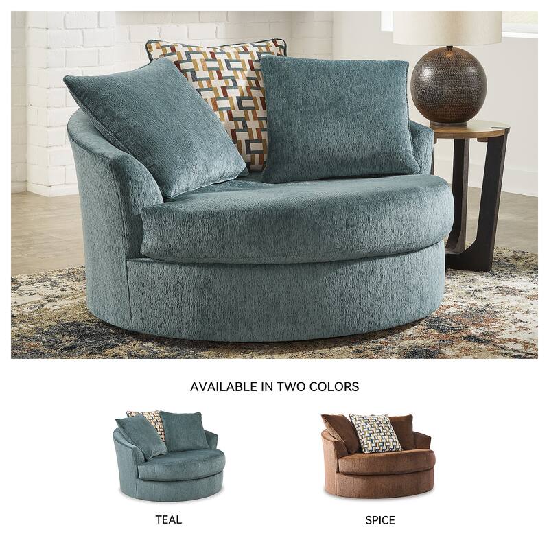Signature Design by Ashley Laylabrook Oversized Swivel Accent Chair - 56" W x 55" D x 35" H