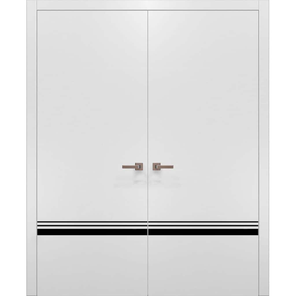 Solid French Double Doors 36 x 80 Planum 0012 White Silk with