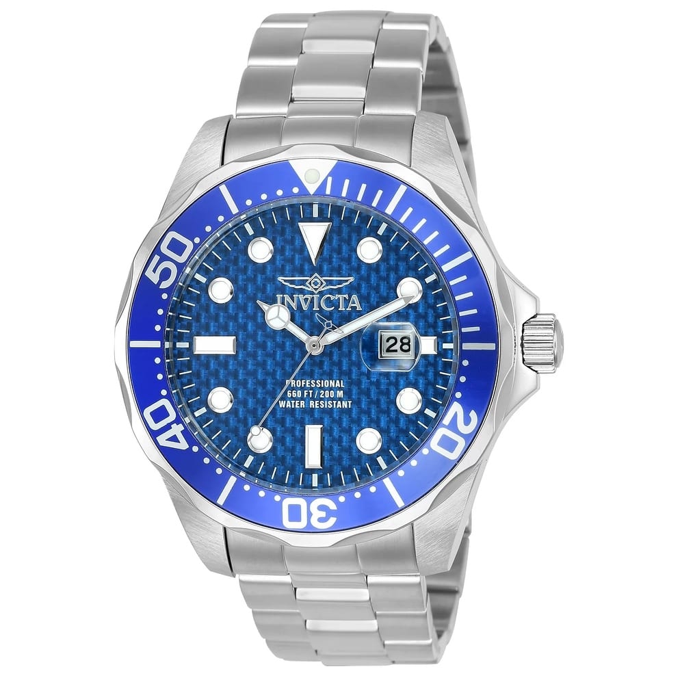 Invicta Men's 12563 Pro Diver Quartz 3 Hand Blue Dial Watch