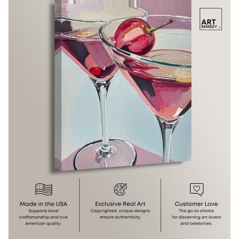 Cherry Cosmo Canvas by Art Remedy, Gallery Wrapped