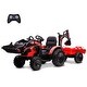 preview thumbnail 12 of 18, 3 in 1 Ride on Tractor, 24V Ride on Excavator with Remote Control Red