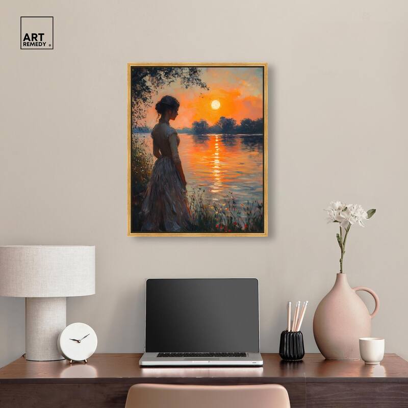 Sunset Pond Canvas by Art Remedy