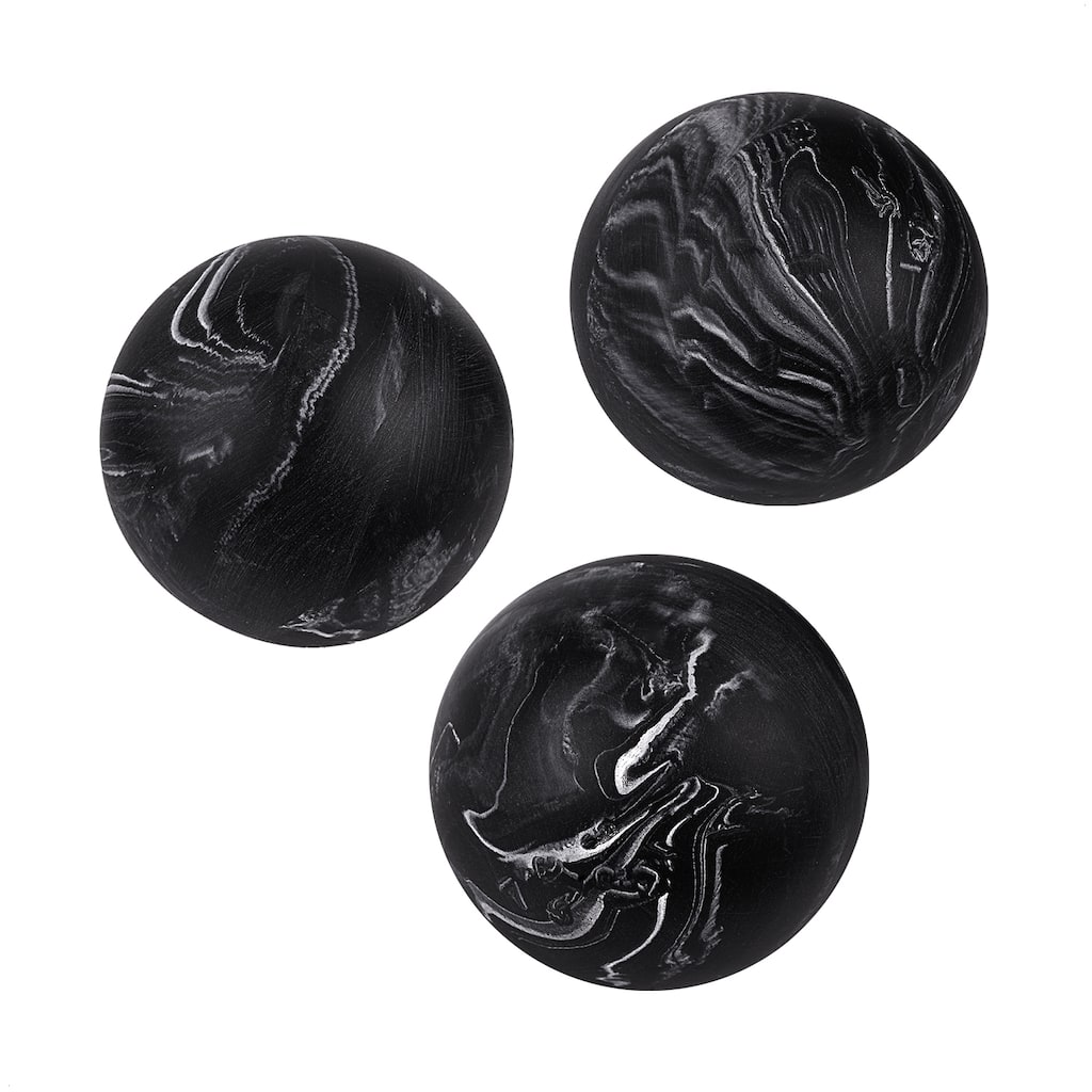 Creative Scents Black Marble Look Decorative Balls for Bowls