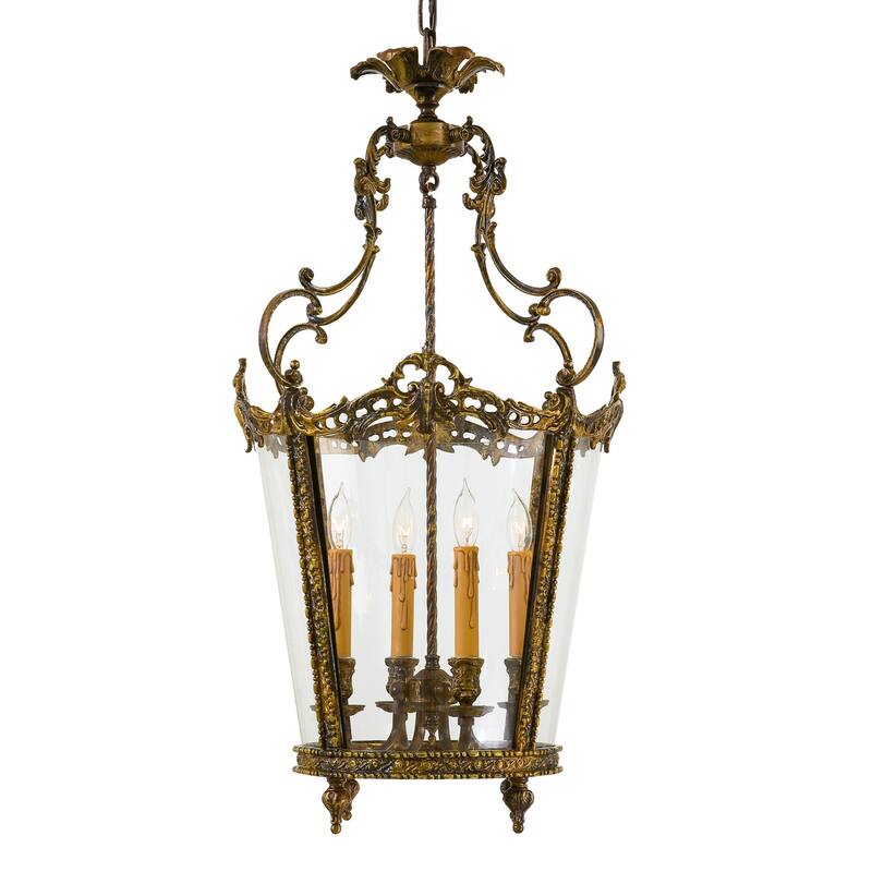 Metropolitan 4 Light Lantern Pendant from the Foyer Collection - Antique Bronze Patina