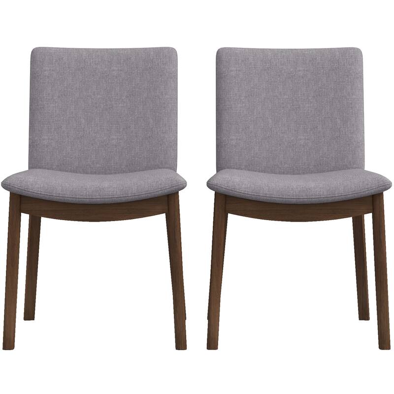 GDFStudio - Laura Mid-Century Modern Solid Wood Dining Chair Set with Upholstered Fabric, Set of 2 - 20"