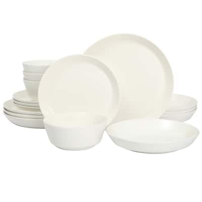 Gibsn Home Summer Shades 16 Piece Plates and Bowls Dishes Service for 4 Stoneware Dinnerware Set