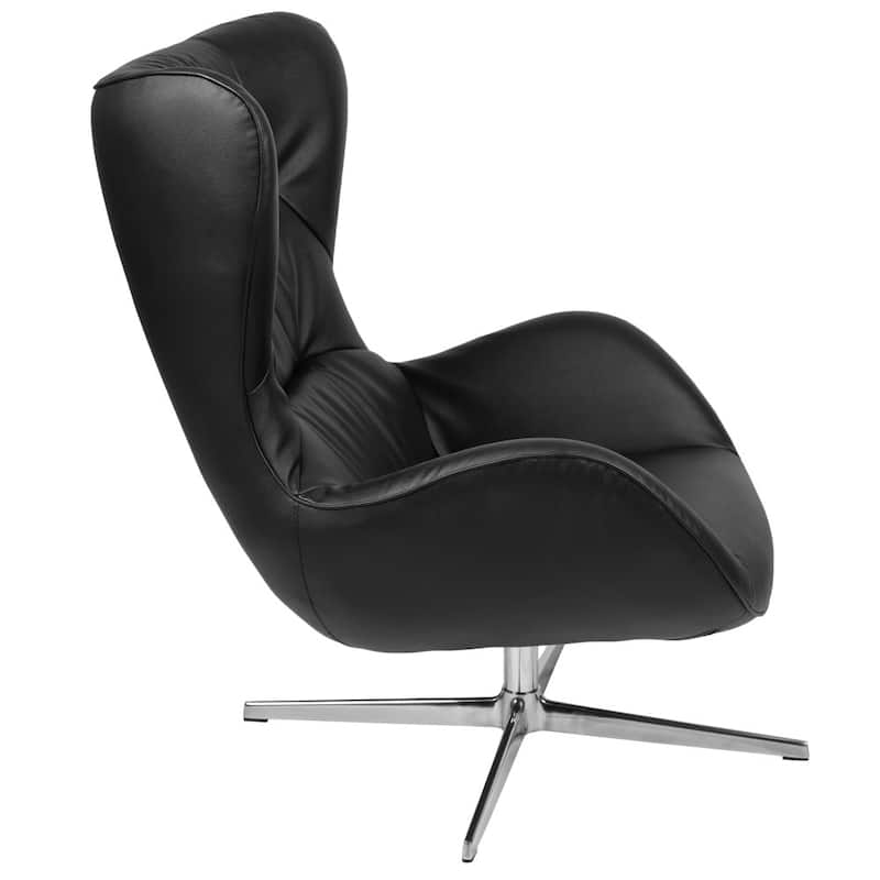 Home and Office Retro Swivel Wing Accent Chair - 35"D x 32.5"W x 40.5"H