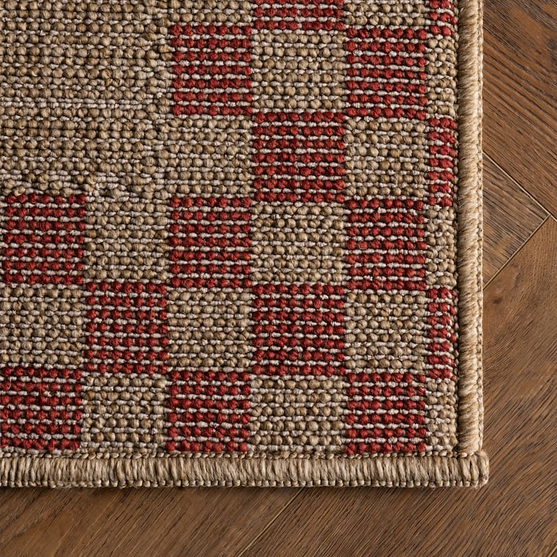 Nuloom Prisellae Bordered Checkered Indoor/Outdoor Area Rug