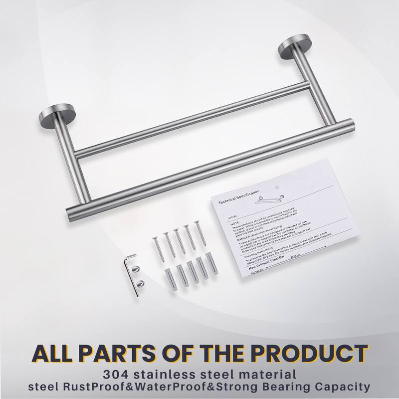 WOWOW Wall Mounted Stainless Steel Double Towel Bar