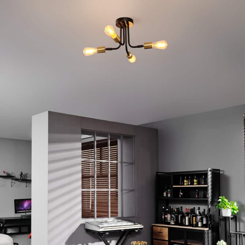 Globe Electric 91005465 Samuel 4 Light 14" Wide Semi-Flush Ceiling