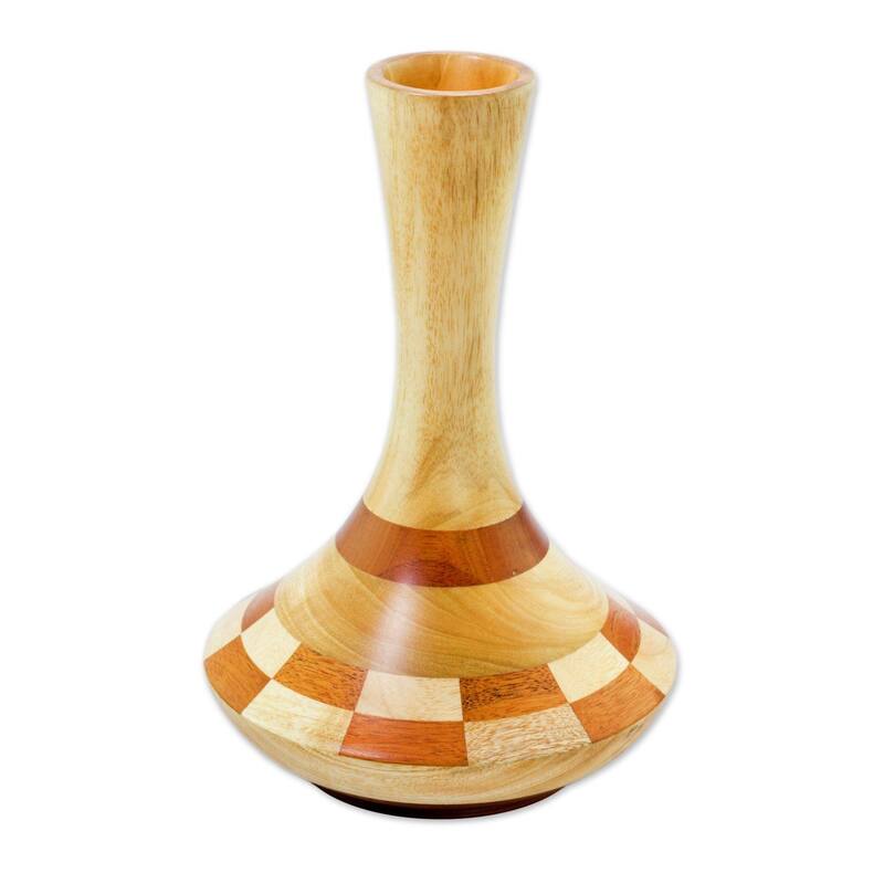 Handmade Natural Aesthetics Mahogany and cedar wood vase (Guatemala ) - 29 x 19 x 19