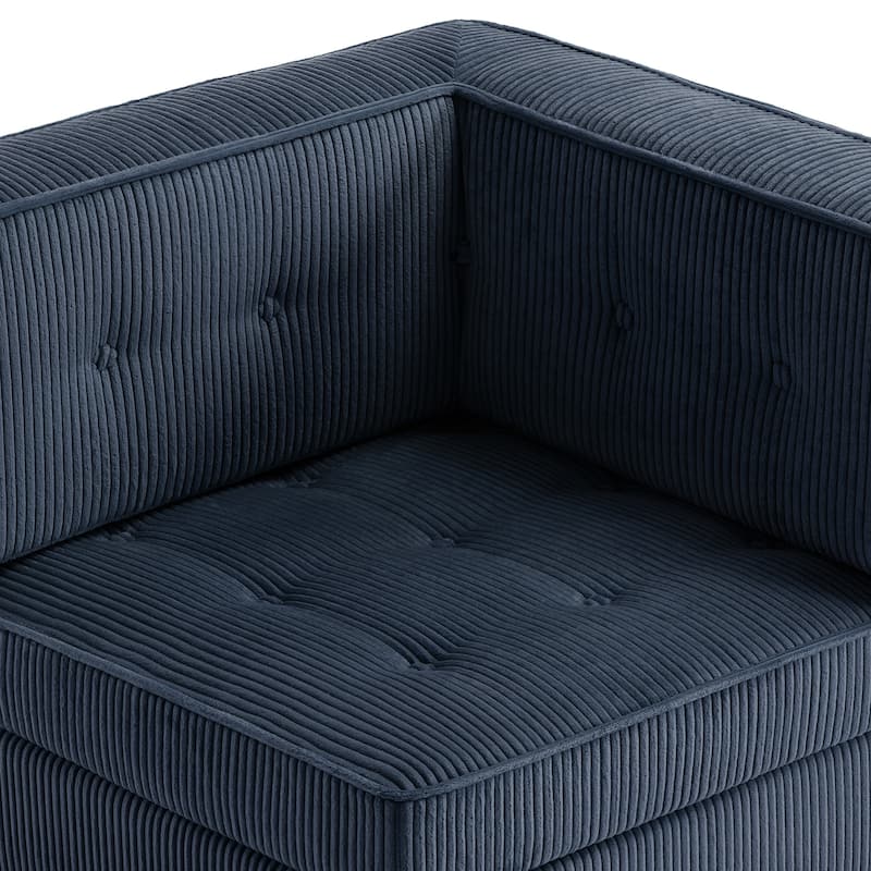 32.57" W Upholstered Corduroy Corner Accent Chair