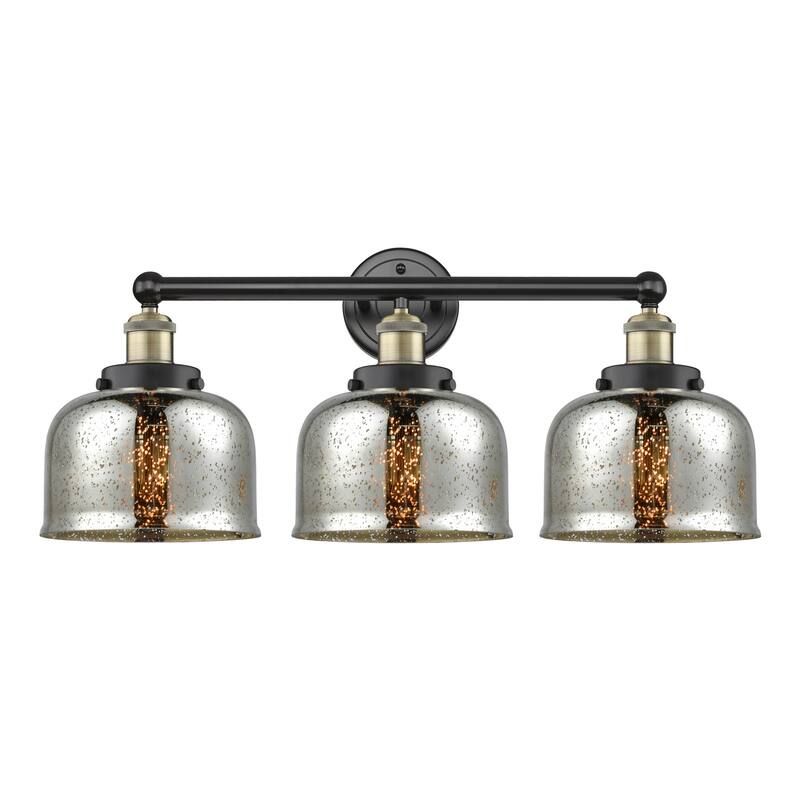 Innovations Lighting 616-3W-10-25 Bell Vanity Bell 3 Light 25" Wide - Black Antique Brass / Silver Plated Mercury
