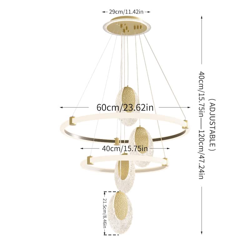 Indoor Acrylic Ring Chandelier Large Pendant Ceiling Light