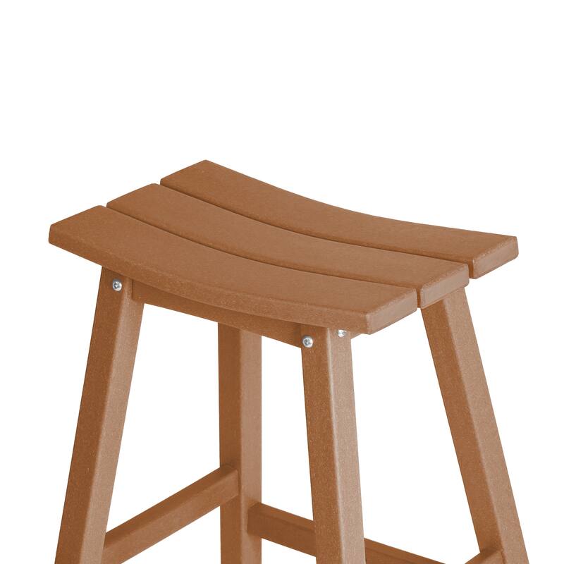 Laguna Hdpe All Weather Outdoor Patio 29" Saddle Seat Bar Stool (Set Of 3)