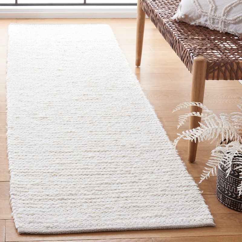 SAFAVIEH Handmade Natura Mayke Wool & Cotton Rug - 2'3" x 8' Runner - Ivory/Beige - Runner
