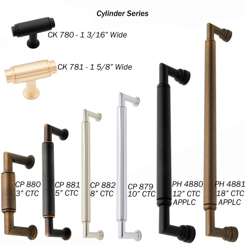 RK International Cylinder 5 Inch Center to Center Handle Cabinet Pull