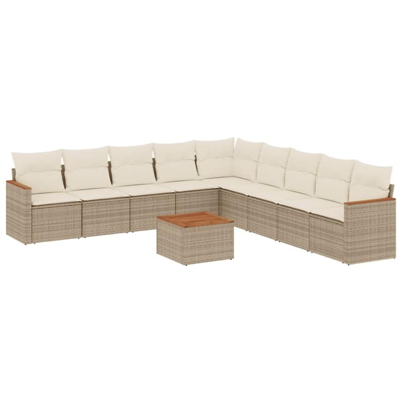 vidaXL Garden Sofa Set Black - 24.4 x 24.4 x 27.2