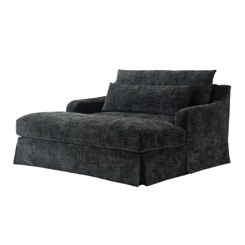 Chenille Sofa Bed with Extra-Deep Seat by Harper&Bright Designs