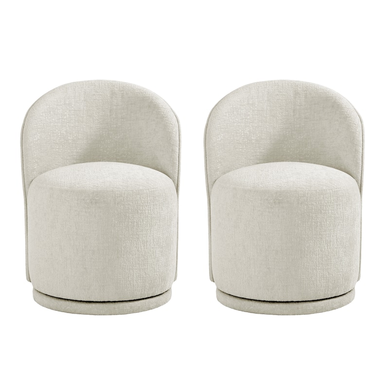 Modern Armless 360-Degree Swivel Dining Chair Barrel Chair