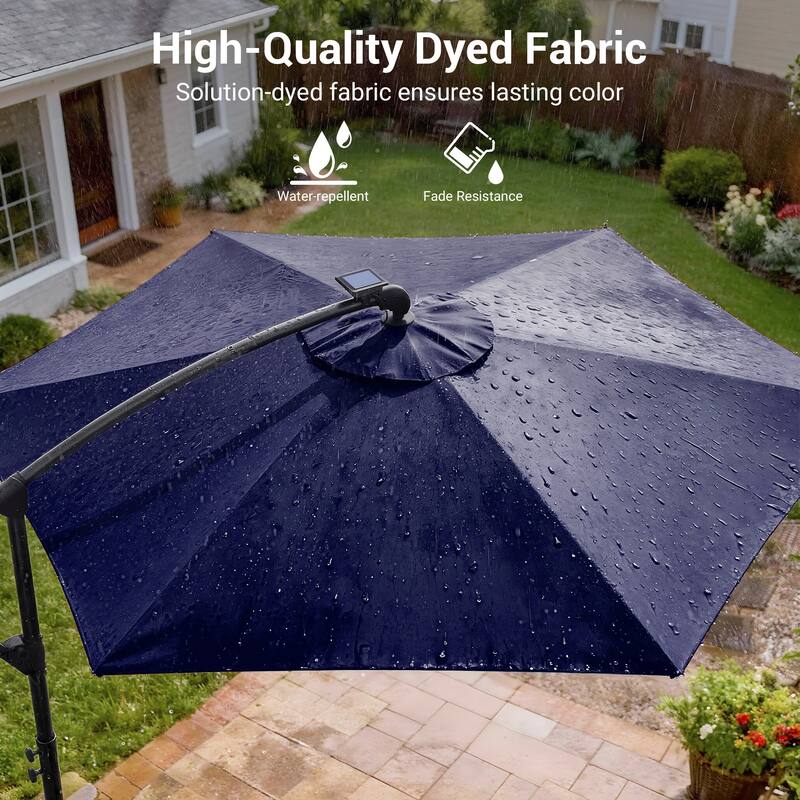 Sonkuki Outdoor 10FT LED lighted Patio Offset umbrella for Garden