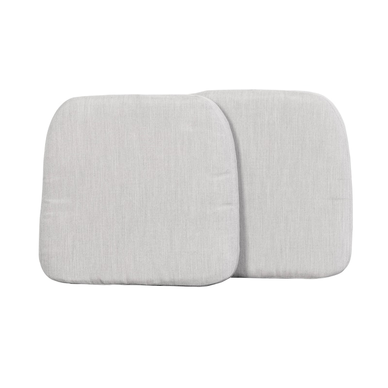 Outdoor 2-Pack 15'' x 16'' x 1.2'' Gray Chair Seat Cushions with Straps