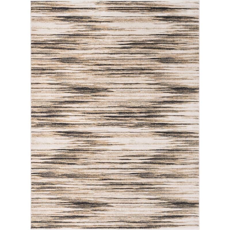 Well Woven Baldwin Sebastian Striation Modern Area Rug - 5'3" x 7'3" - Ivory Brown