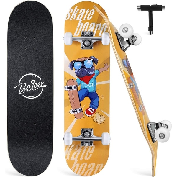 31 x 8 inch Complete Skateboard for Kids Teens Adults