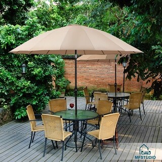 Shop Black Friday Deals On Phi Villa 10ft Outdoor Patio Umbrella 16 Fiberglass Ribs With Push Button Tilt Crank Market Umbrella For Garden Terrace Pool Overstock 31058348