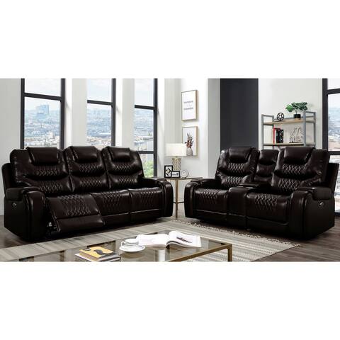 Furniture of America Baxe Traditional Recliner 2-piece Living Room Set
