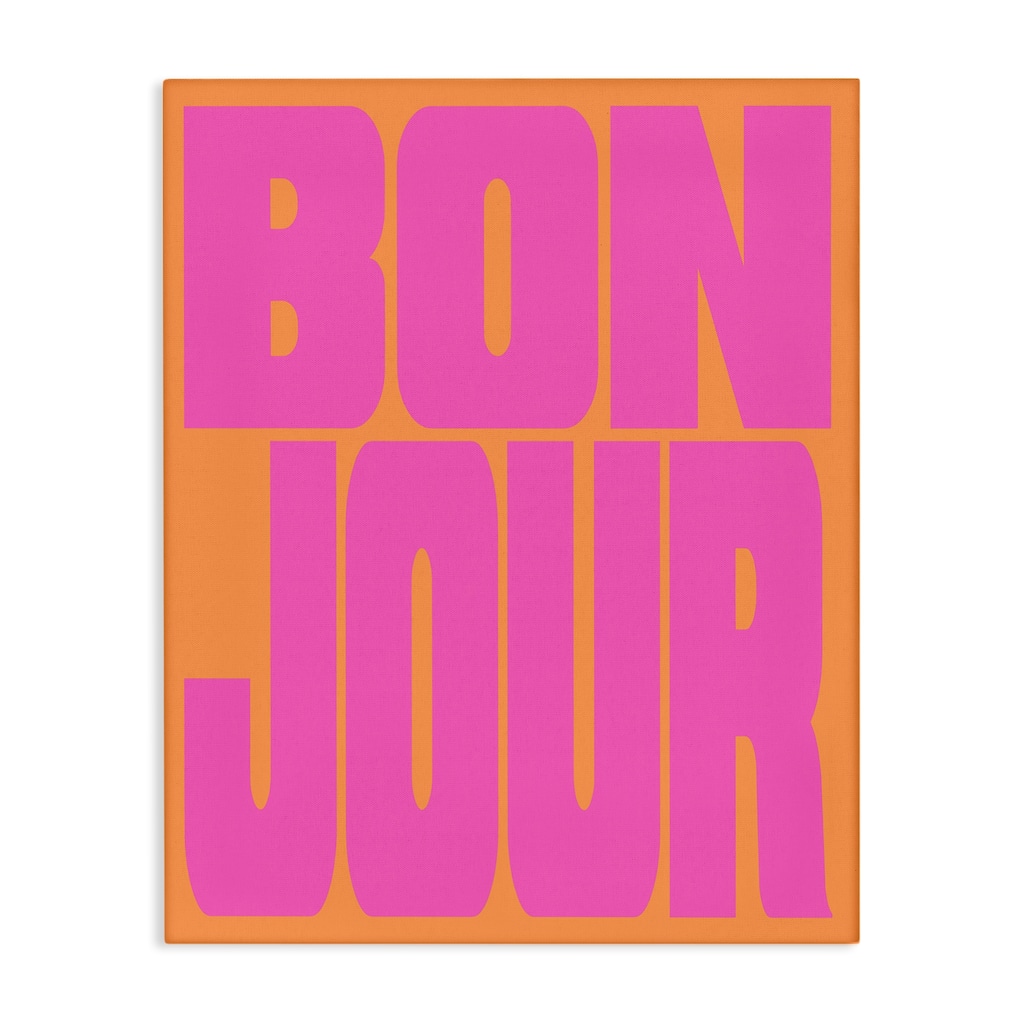 Stupell Bonjour Pink & Orange Canvas Wall Art Design By House of Lulu