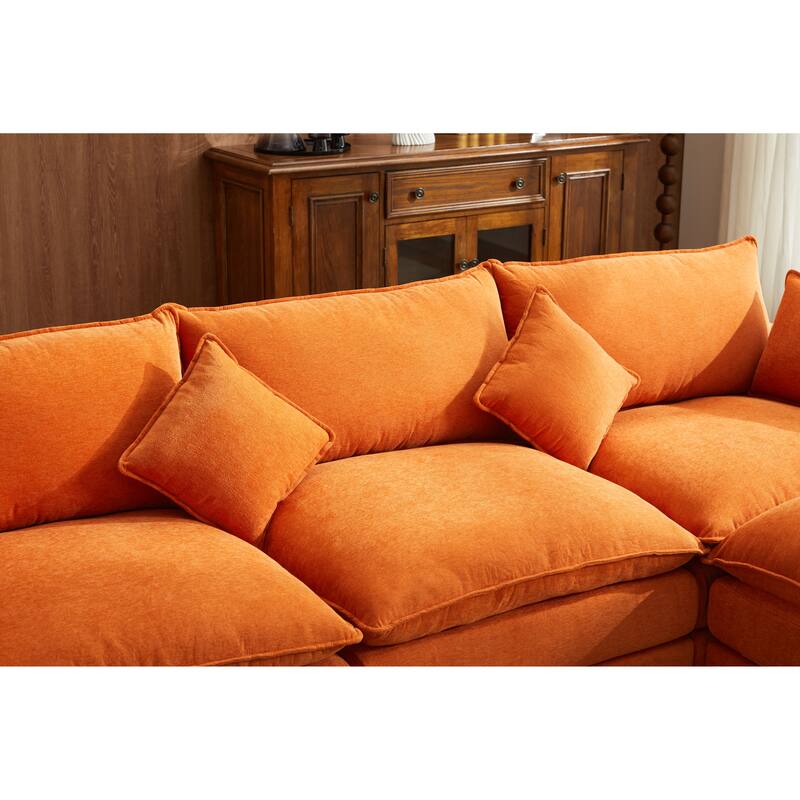 98.8" Chenille L-Shaped Sectional Sofa with 3 Seater