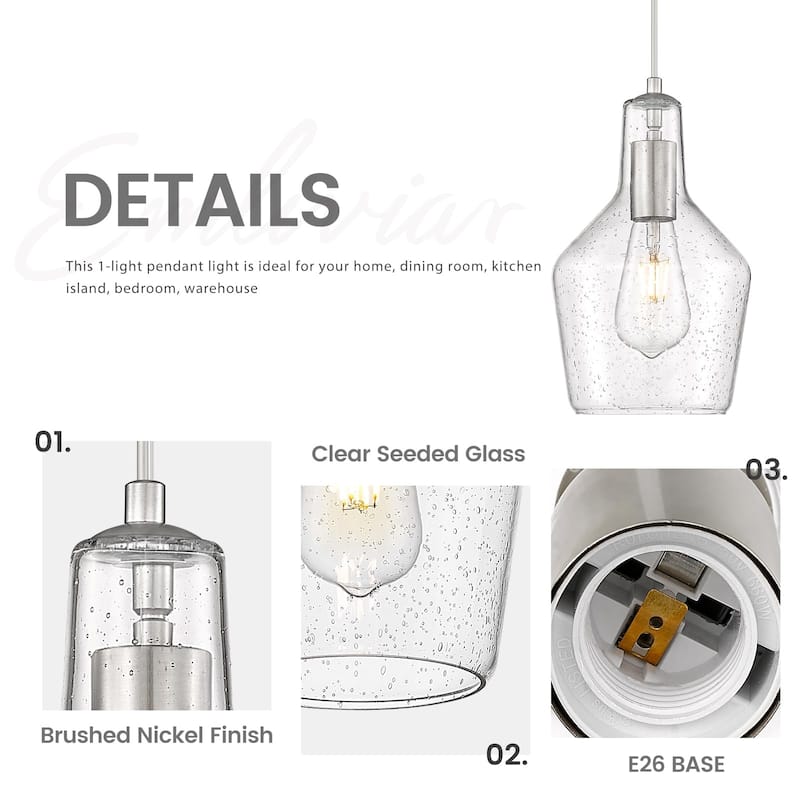 1-Light Adjustable Kitchen Pendant Light