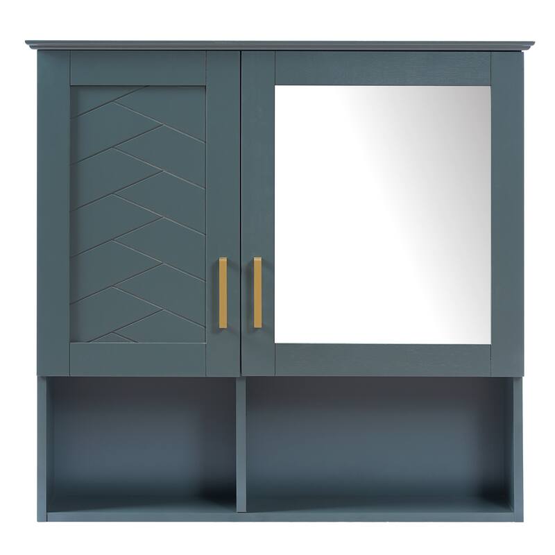 Roomfitters 30 Inch 2-in-1 Wall Mount Medicine Cabinet, Mirror Storage with Adjustable Shelves & Soft Close